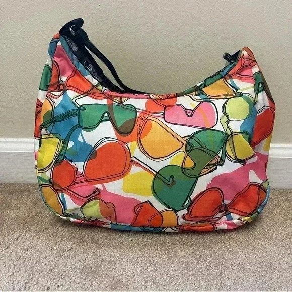 Lesportsac Greta Shades Shoulder Bag Purse, Rainbow Sunglasses, RETIRED - Picture 4 of 11